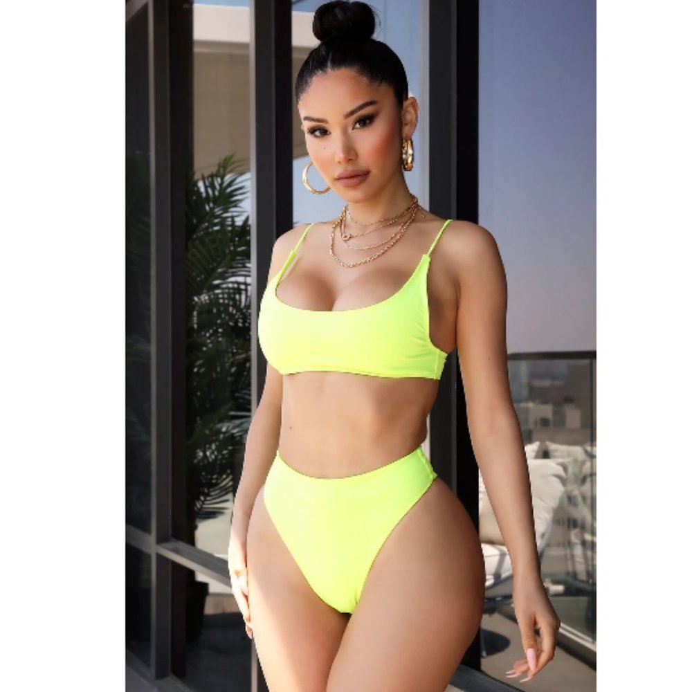 Ibiza Mix And Match High Rise Bikini Bottom - Neon